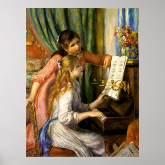 Póster Pierre-Auguste Renoir - Jeunes Filles au Piano (Frente)