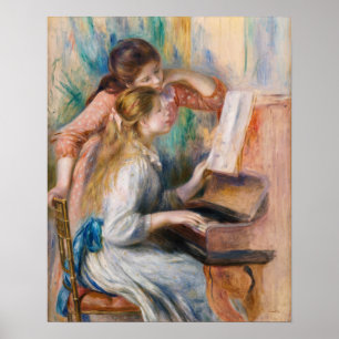 Póster Pierre Auguste Renoir - Jóvenes Chicas en el Piano