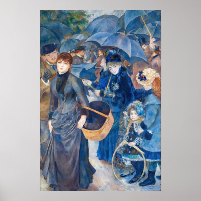 Póster Pierre-Auguste Renoir - Las sombrillas (Frente)