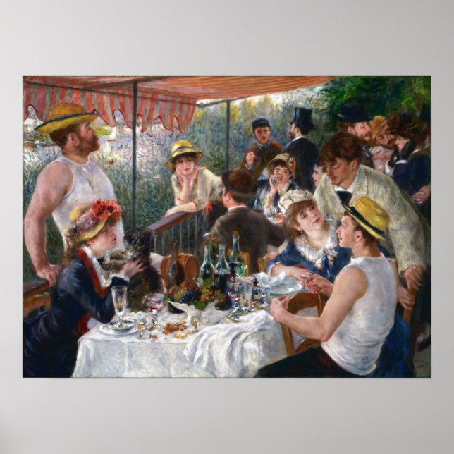 Póster Pierre-Auguste Renoir - Luncheon del Fiesta de Boa (Frente)