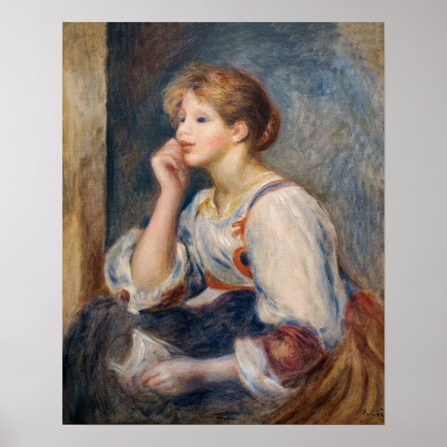 Póster Pierre-Auguste Renoir - Mujer con una Carta (Frente)