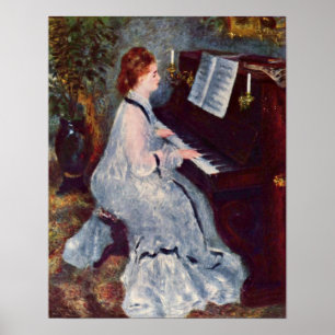Póster Pierre-Auguste Renoir - Mujer en el piano