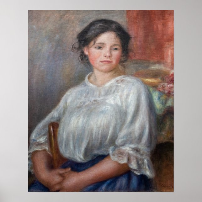 Póster Pierre-Auguste Renoir - Mujer joven sentada (Frente)