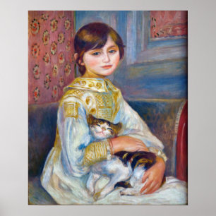 Póster Pierre-Auguste Renoir - Niño con gato