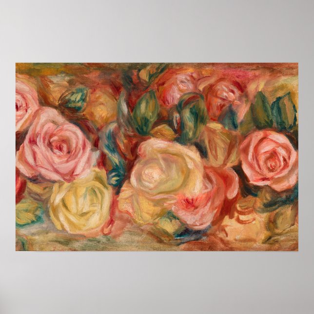 Póster Pierre-Auguste Renoir - Rosas (Frente)