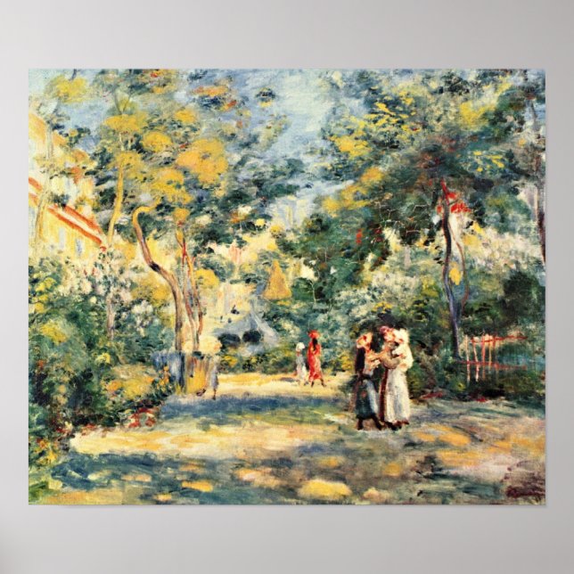 Póster Pierre-Auguste Renoir - Un jardín en Montmartre (Frente)