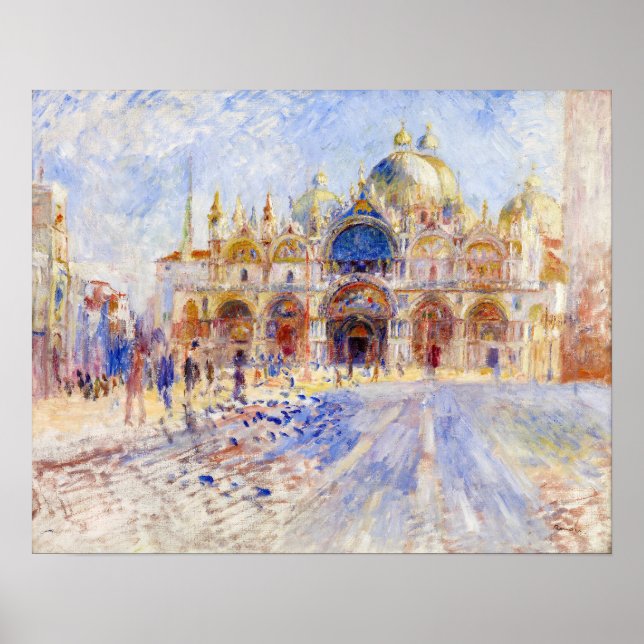Póster Pierre-Auguste Renoir - Venecia, Piazza San Marco (Frente)