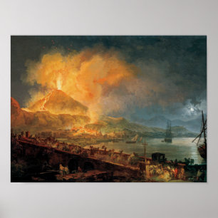 Póster Pierre-Jacques Volaire: La erupción del Vesubio