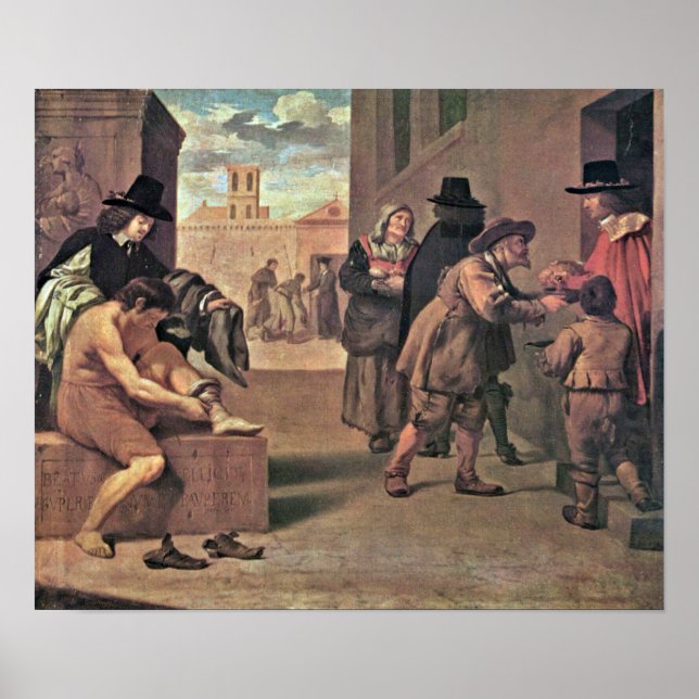 Póster Pierre Montallier - Las obras de la piedad (Frente)