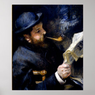 Póster Pierre Renoir - Claude Monet leyendo un periódico