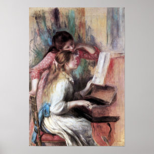 Póster Pierre Renoir - Jóvenes chicas en el piano