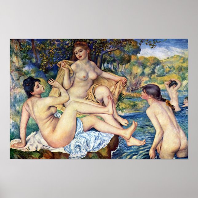 Póster Pierre Renoir - Los grandes bañistas (Frente)
