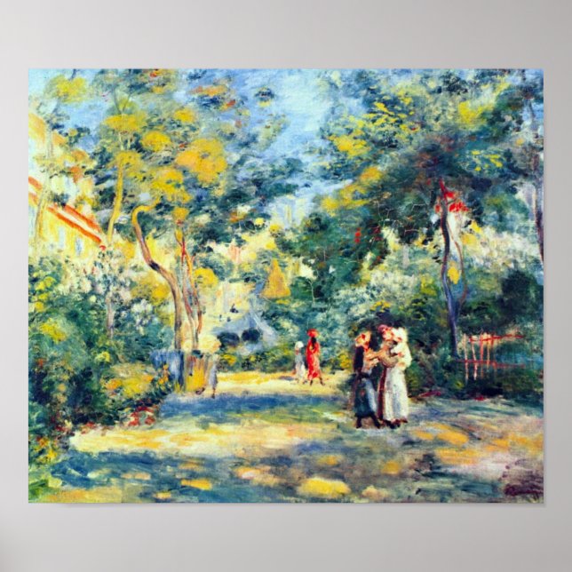 Póster Pierre Renoir - Un jardín en Montmartre (Frente)