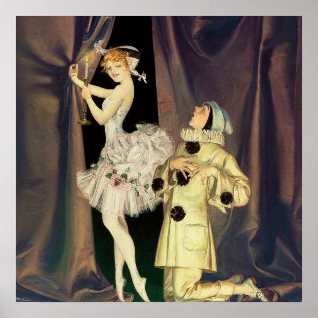 Póster "Pierrot and Columbine" por FX Leyendecker (Frente)