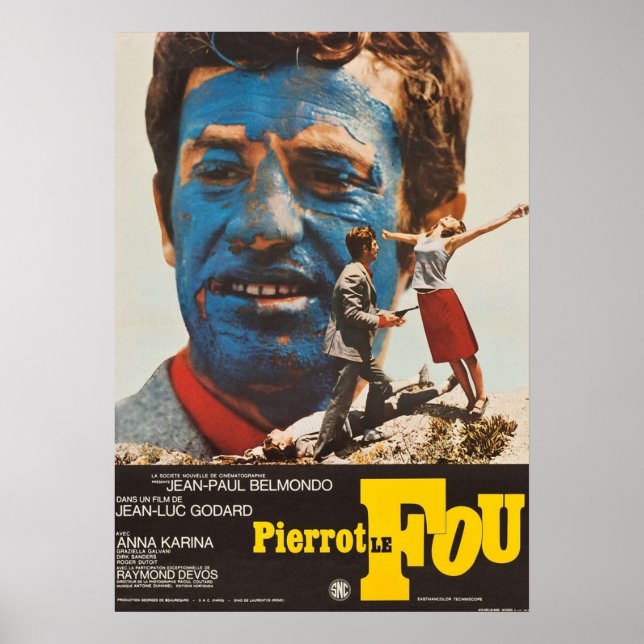 Póster Pierrot Le Fou (Frente)