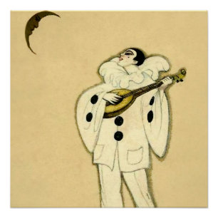Póster Pierrot Serenades una luna creciente de Sophia Chi