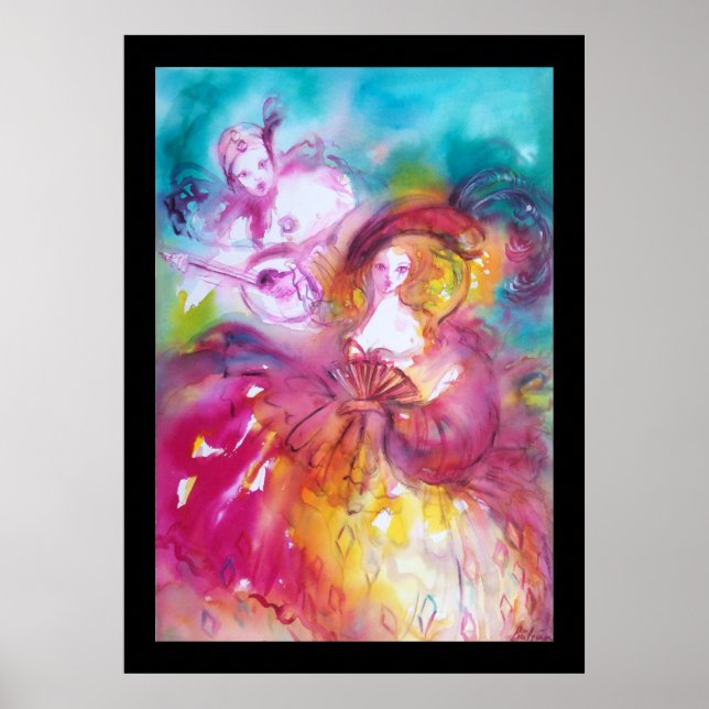 Póster Pierrot y Arlecchina (Frente)