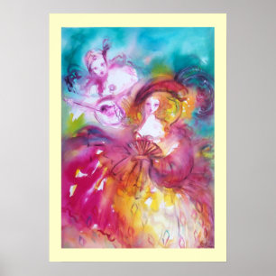 Póster Pierrot y Arlecchina