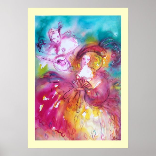 Póster Pierrot y Arlecchina (Frente)