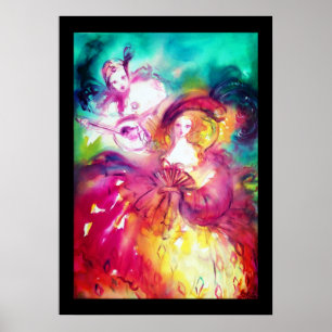Póster Pierrot y Arlecchina