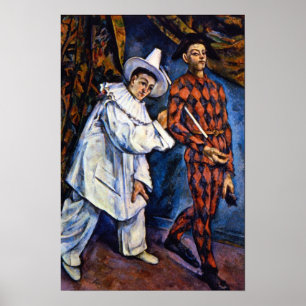 Póster Pierrot y Harlequin, Mardi Gras de Paul Cezanne