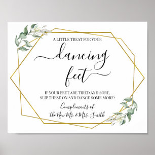 Póster Pies bailarines señas de los labios flops boda ver