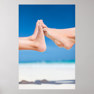 Póster Pies de arena tropical