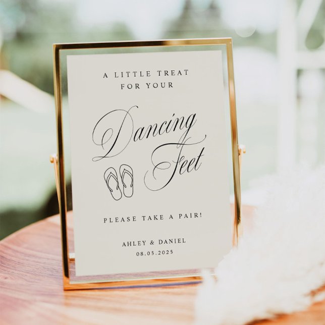 Póster Pies de baile de boda de crema elegante (Subido por el creador)