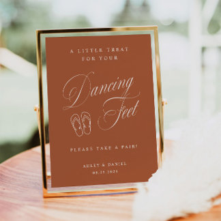 Póster Pies de baile de boda de terracota elegante
