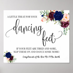 Póster Pies de baile señas de voltereta flops boda marina