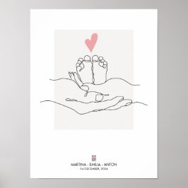 Póster Pies de bebé personalizadas