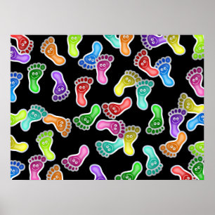 Póster Pies felices de papel pintado