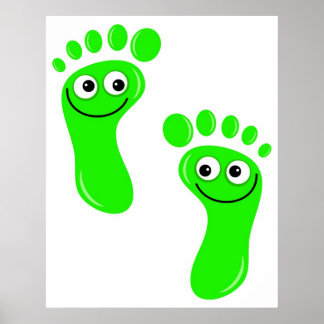 Póster Pies verdes felices