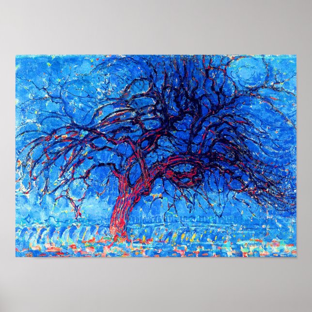 Póster Piet Mondrian - Avond (Noche) El Árbol Rojo (Frente)