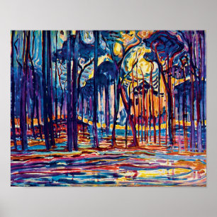Póster Piet Mondrian - Bosque cerca de Oele Pintura de Ar