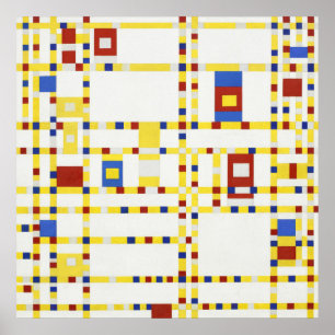 Póster Piet Mondrian Broadway Boogie Woogie Famous Paint