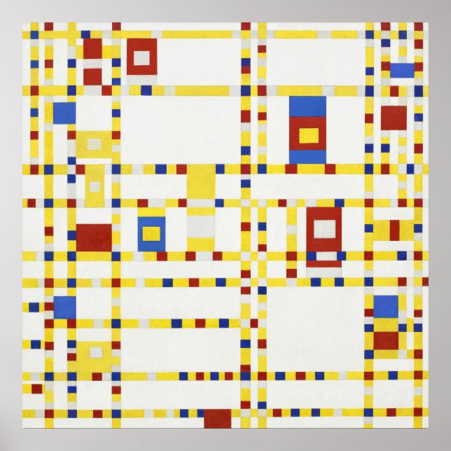 Póster Piet Mondrian Broadway Boogie Woogie Famous Paint (Frente)