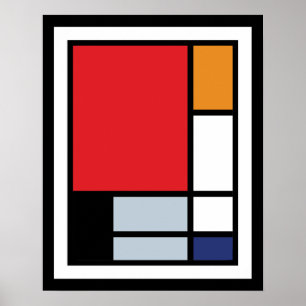 Póster Piet Mondrian - Composition with Large Red Plane