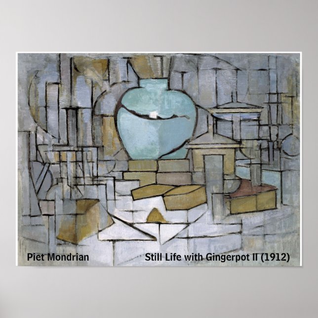 Póster Piet Mondrian Still Life with Gingerpot II (Frente)
