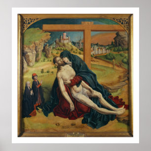 Póster Pieta con dos donantes (aceite en el panel)