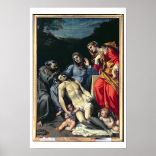 Póster Pieta con St Francis y St Mary Magdalena, c.1