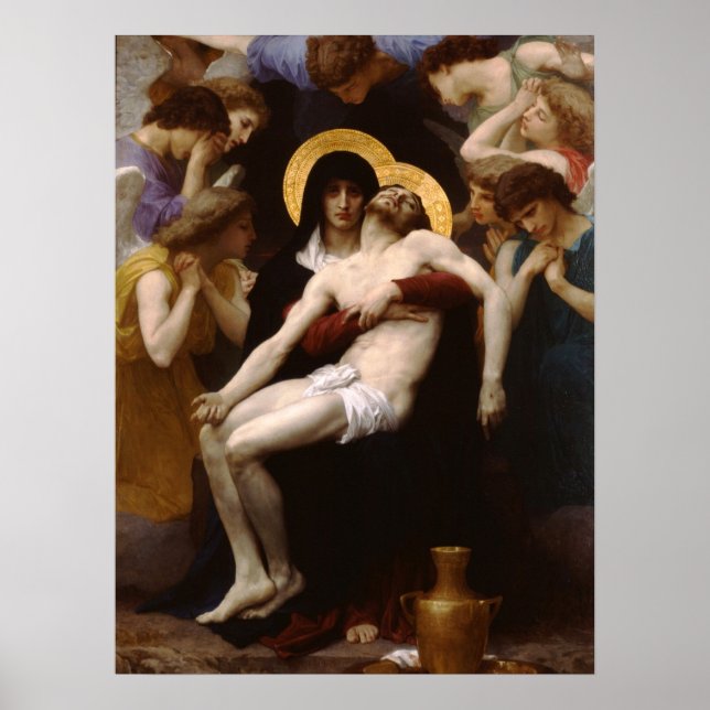 Póster pieta Jesucristo y Virgen María (Frente)