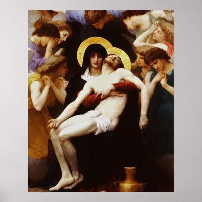 Póster Pieta Jesus Crucifixion Lamentación Virgen María (Frente)