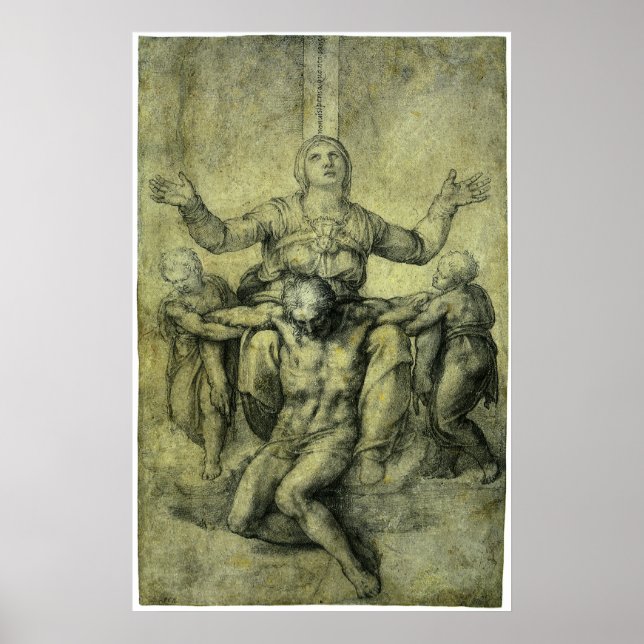 Póster Pieta para Vittoria Colonna por Michelangelo (Frente)