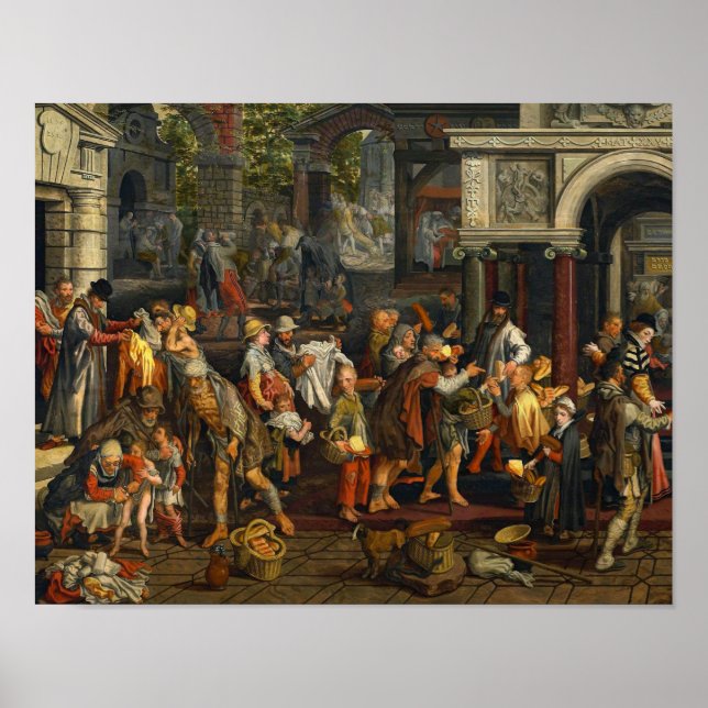 Póster Pieter Aertsen - Hechos cristianos de piedad (Frente)