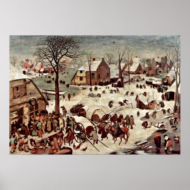 Póster Pieter Bruegel, el anciano - Censo en Belén (Frente)