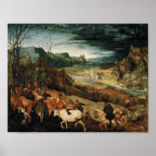 Póster Pieter Bruegel el anciano - El regreso de la manad