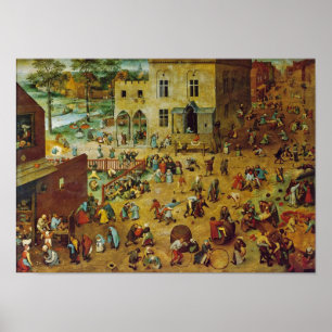 Póster Pieter Bruegel, el anciano - Juegos para niños