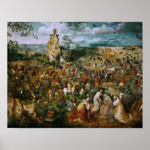 Póster Pieter Bruegel el anciano-La procesión para calvar
