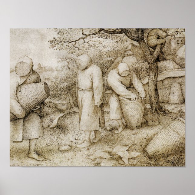 Póster Pieter Bruegel el anciano - Los apicultores (Frente)